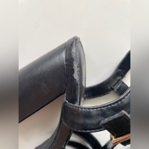 Goth Strappy Caged Toe Platform Chunky Block Heels in Black sz 6.5 by Sheln - Picture 12 of 13